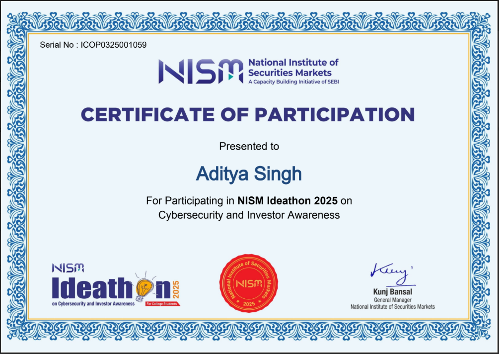 NISM Cybersecurity Ideathon